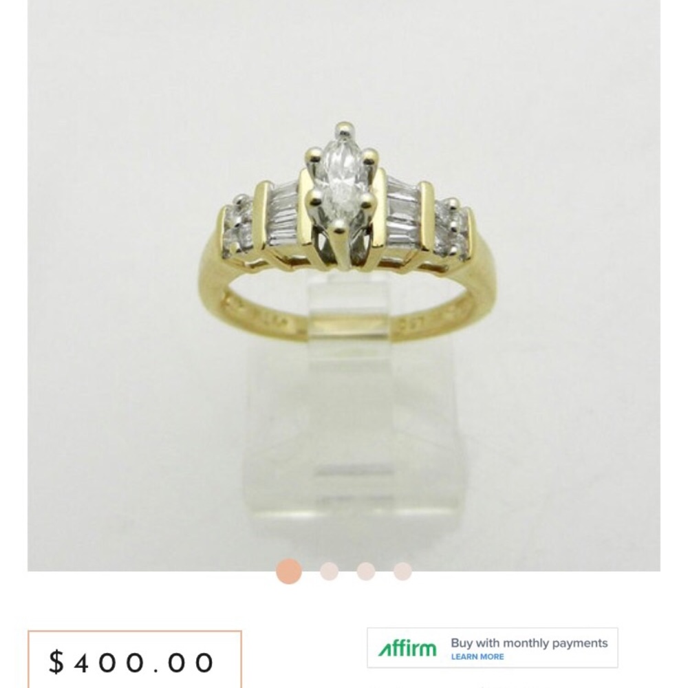 14k Solid YG Diamond Engagement Ring Size 7